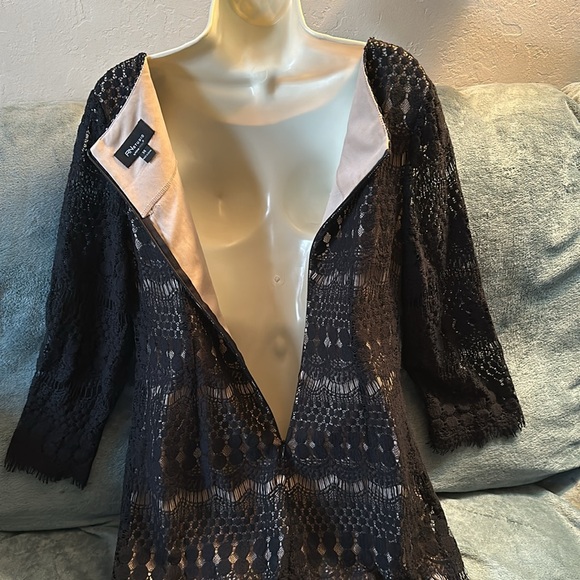 RN studio by Ronni Nicole size 14 black and tan long sleeved dress - Picture 4 of 8